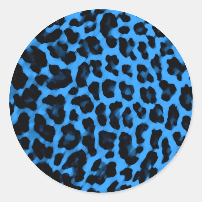 Adesivo Impressão de Leopardo Azul Escuro (Frente)