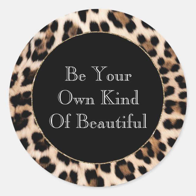 Adesivo Impressão de leopardo preto marrom cremoso (Frente)