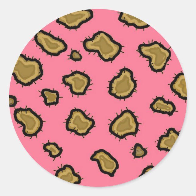 Adesivo Impressão de leopardo rosa (Frente)