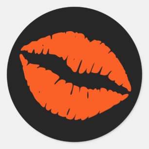 Adesivo Impressão de Lipstick preto e laranja vermelho
