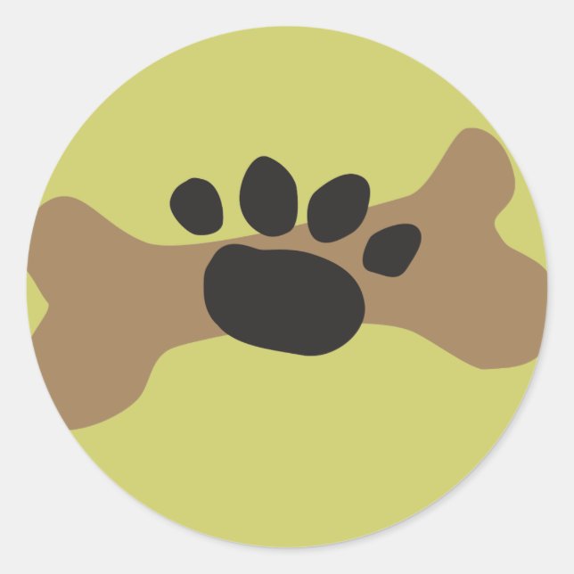 Adesivo Impressão de Osso Cão e Pata (Frente)