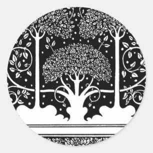 Adesivo Impressão de padrão de árvore Art Nouveau de Aubre