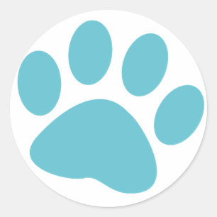 Adesivo Impressão de Pata Animal Azul Claro