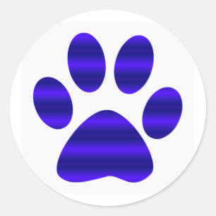 Adesivo Impressão de Pata com Gradiente Azul