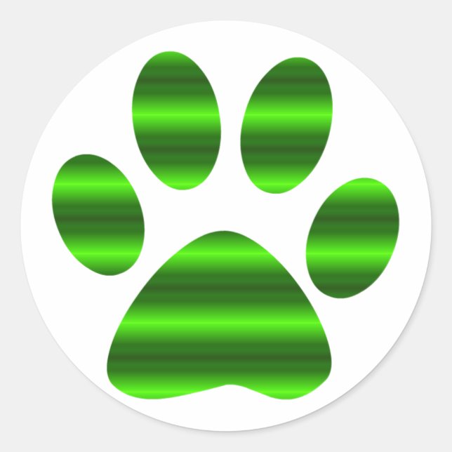 Adesivo Impressão de Pata com Gradiente Verde (Frente)