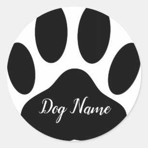 Adesivo Impressão de Pata de Cachorro Com Nome Editável
