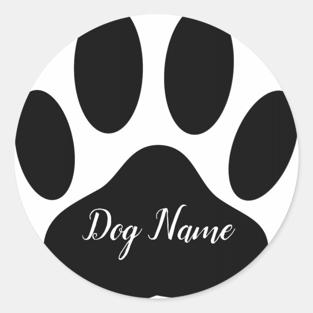 Adesivo Impressão de Pata de Cachorro Com Nome Editável (Frente)