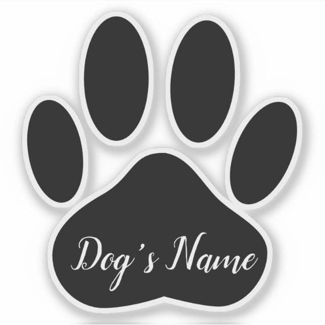 Adesivo Impressão de Pata de Cachorro com Nome Personaliza (Frente)