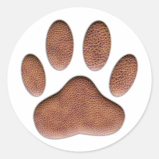 Adesivo Impressão de Pata de Cachorro de Textura de Couro (Frente)