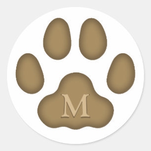 Adesivo Impressão de Pata de Gato Marrom Personalizada Mon