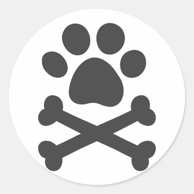 Adesivo Impressão de pata em ossos cruzados - Escolha a co (Frente)