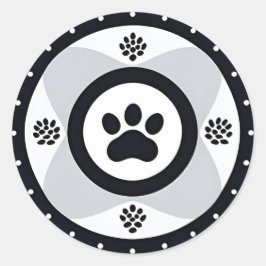 Adesivo Impressão de Paw com Elementos Decorativos
