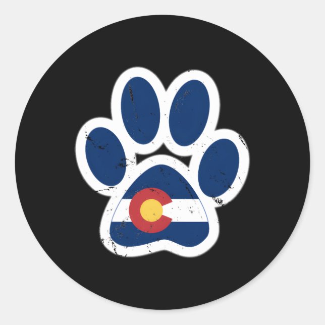Adesivo Impressão de Paw do Colorado Flag (Frente)