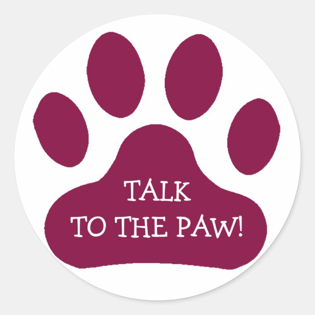 Adesivo Impressão de Paw Maroon (Frente)