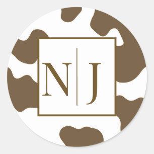 Adesivo Impressão de Vaca Marrom e Branca Country Western 