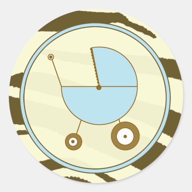 Adesivo Impressão de Zebra Castanha e Carruagem Azul (Frente)