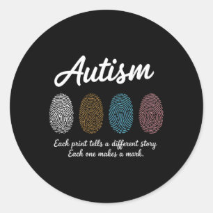 Adesivo Impressão Digital Autismo Sensibilização Mês Profe