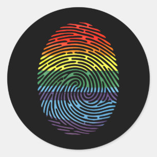 Adesivo Impressão digital LGBTQ Orgulho Gay Lésbica Orgulh