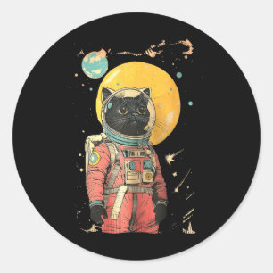Adesivo Impressão do Astronauta de Gato Negro