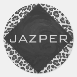 Adesivo Impressão do Leopardo Branco e Preto