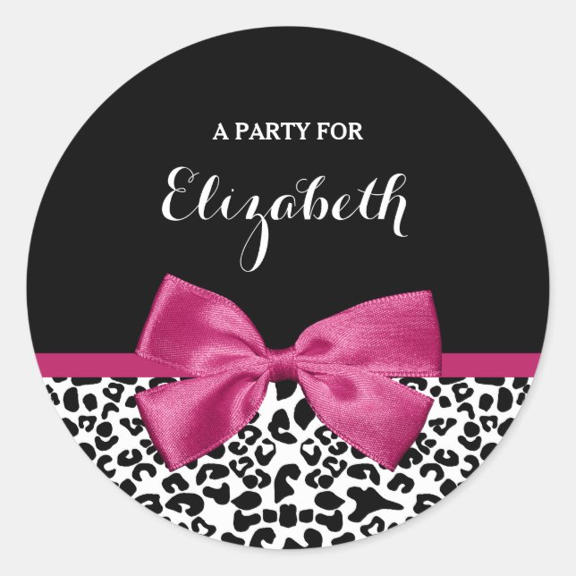 Adesivo Impressão do Leopardo de Fita Rosa Vivaciosa Escur (Frente)