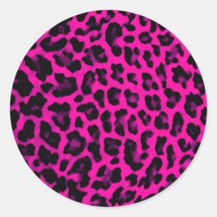 Adesivo Impressão do leopardo do rosa quente