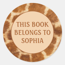 Impressão do Livro Castanho Laranja Girafa Nome Pl