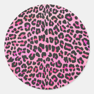 Adesivo Impressão do rosa preto e quente do leopardo