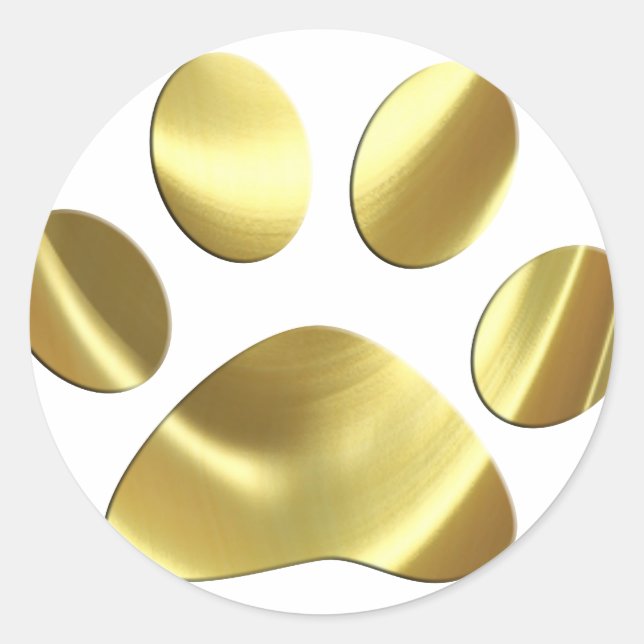 Adesivo Impressão Dourada de Paw Cat (Frente)