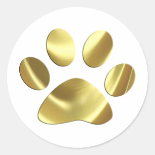Adesivo Impressão Dourado da pata do gato