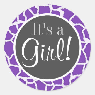 Adesivo Impressão em animais de girafa roxa