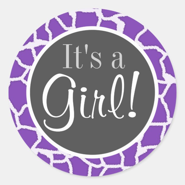 Adesivo Impressão em animais de girafa roxa (Frente)