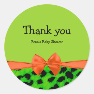 Adesivo Impressão em animais do Arco Verde Laranja e Leopa