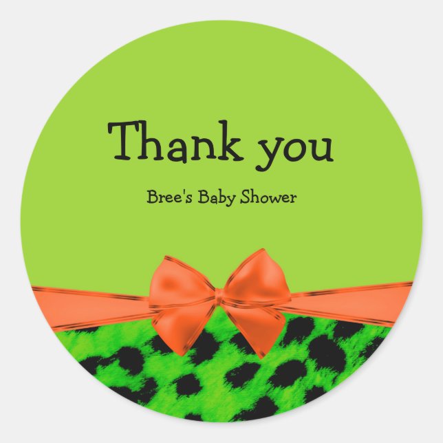 Adesivo Impressão em animais do Arco Verde Laranja e Leopa (Frente)