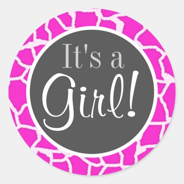 Adesivo Impressão em animais magenta girafa quente (Frente)