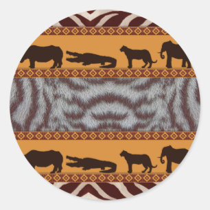 Adesivo Impressão em animais modernos tribal africanos de