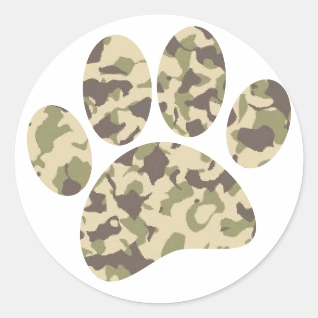 Adesivo Impressão em Camo Dog Paw (Frente)
