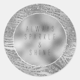 Adesivo Impressão em Zebra Glitz Silver