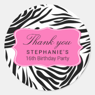 Adesivo Impressão em Zebra Negra e Branca com Aniversári