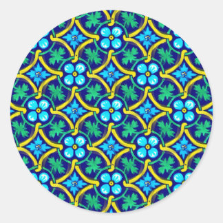 Adesivo Impressão Floral Amarelo-Teal Design Mexicano