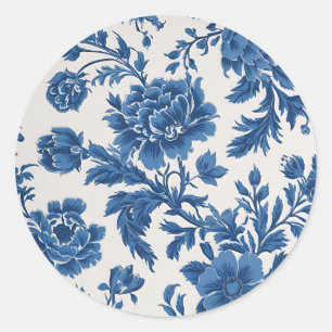 Adesivo Impressão Floral inspirada no Vitoriano Azul e Bra