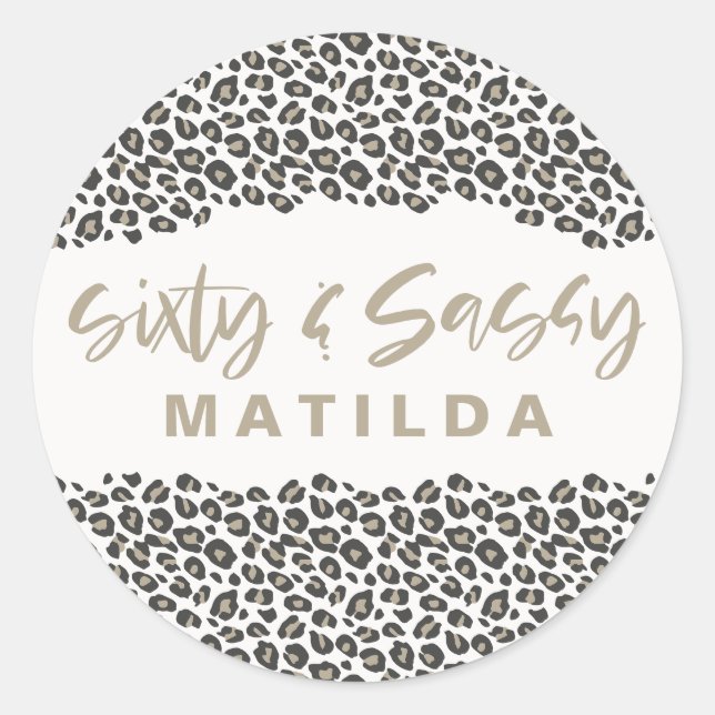 Adesivo Impressão Leopardo 60 e sassy 60 festa de aniversá (Frente)