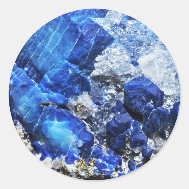 Adesivo Impressão Na moda Natural Bright Aqua Blue Geode S (Frente)