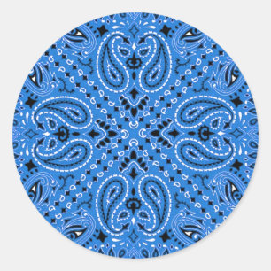 Adesivo Impressão ocidental azul do lenço do Bandana de