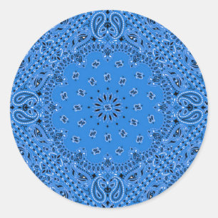 Adesivo Impressão ocidental azul do lenço do Bandana de