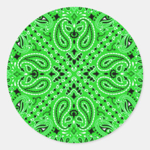 Adesivo Impressão ocidental verde do lenço do Bandana de