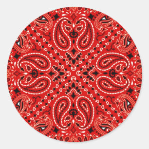 Adesivo Impressão ocidental vermelho do lenço do Bandana