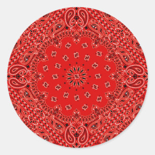 Adesivo Impressão ocidental vermelho do lenço do Bandana