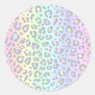 Adesivo Impressão Pastel Rainbow Leopardo
