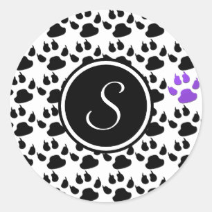 Adesivo Impressão preto, branco e roxo da pata